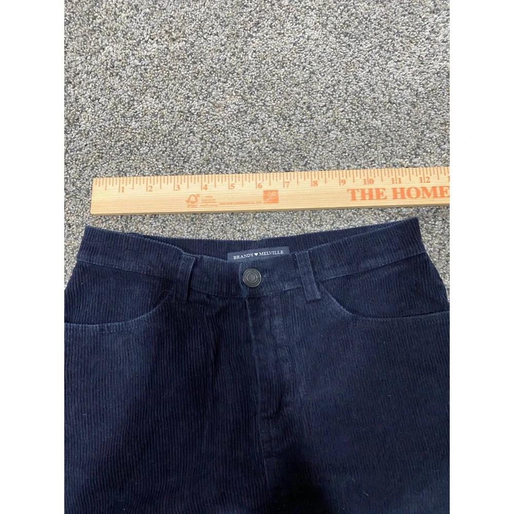 Brandy Melville Navy Blue Corduroy Mini Skirt A-Line Pockets One Size